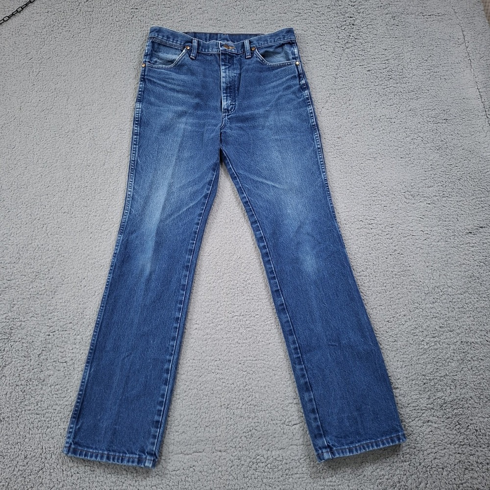 Vintage Wrangler Cowboy Cut Good Fade Jeans 34x34 Western Blue Denim 936PWD